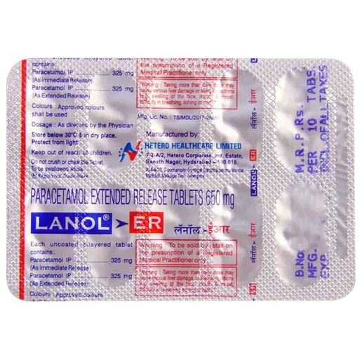lanol er 650mg tablet 10's